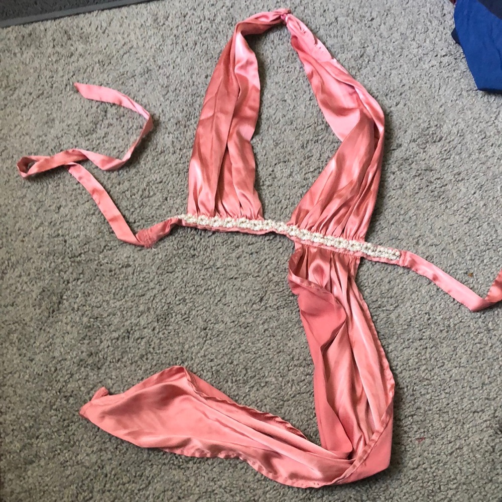 Elegant satin / silk halter top